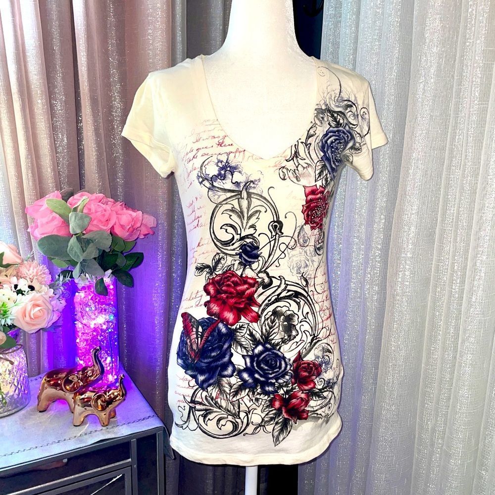 L.O.L. Vintage Short Sleeve V-Neck Tee